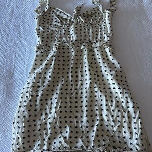 For Love & Lemons Black and Creme/Yellow Heart Dress